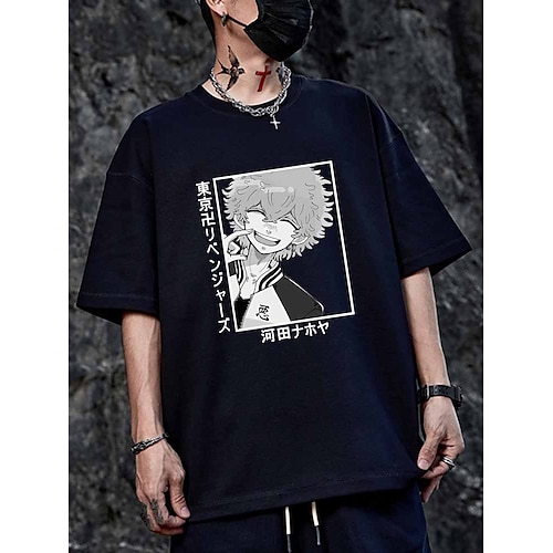 

Inspired by Tokyo Revengers Smiling Face T-shirt Cartoon Manga Anime Harajuku Graphic Street Style T-shirt For Men's Women's Unisex Adults' Hot Stamping 100% Polyester Casual Daily