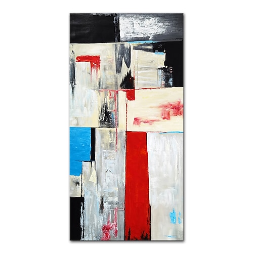 

Oil Painting Hand Painted Vertical Abstract Contemporary Modern Rolled Canvas (No Frame)