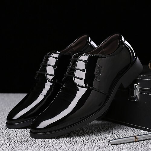 

Men's Oxfords Classic British Daily Office Career PU Booties / Ankle Boots Black Fall Spring