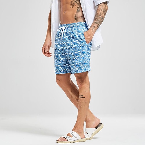 

Homme Short de bain Short de Bain Natation Séchage rapide Poids Léger Short de bain Maillot de bain Avec poches Doublure en maille Cordon Natation Surf Plage Sports nautiques Imprimé Eté