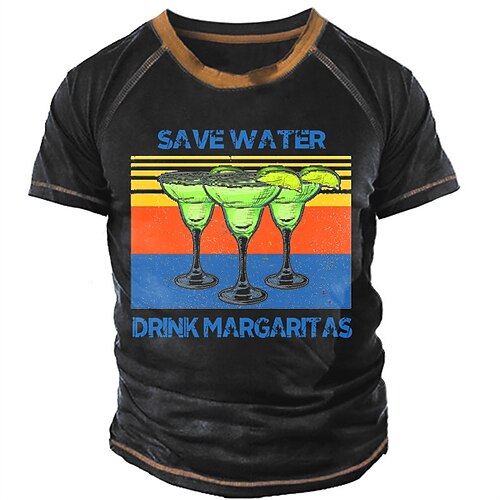 

Men's Unisex T shirt 3D Print Graphic Wine bottle Crew Neck Street Daily Print Short Sleeve Tops Casual Designer Big and Tall Sports Black
