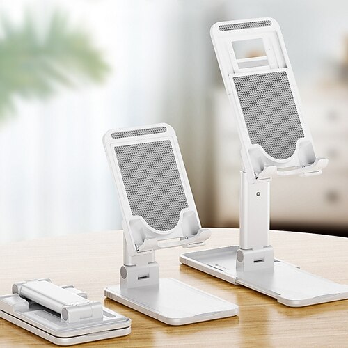 

Cell Phone Holder Stand Mount Lightweight Angle Height Adjustable Fully Foldable Phone Stand for Desk Selfies / Vlogging / Live Streaming Compatible with Tablet All Mobile Phone Phone Accessory