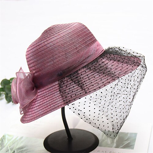 

Women's Hat Bucket Hat Sun Hat Purple Pink Wine Party Outdoor Dailywear Floral Floral Portable Windproof Comfort