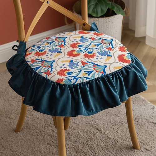 

Chair Cushion Pads Farmhouse Slipcover Chair Seat Cover with Ruffle for Kitchen Dinning Patio Outdoor Non Slip Non Skid Seat Cover