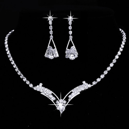 

1 set Jewelry Set Bridal Jewelry Sets For Women's Wedding Party Evening Gift Imitation Diamond Alloy Briolette