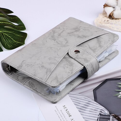 

Leather Notebook Binder Notebook Lined A6 4.1×5.8 Inch Simplicity PU SoftCover Classsic 24 Pages Notebook for School Office Business