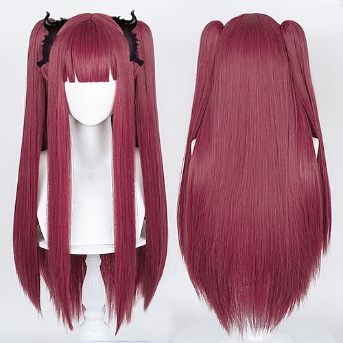 

hestehale paryk cosplay cosplay cosplay parykker dame med hestehale 75 tommer varmebestandig fiber tør bordeaux anime paryk til voksne