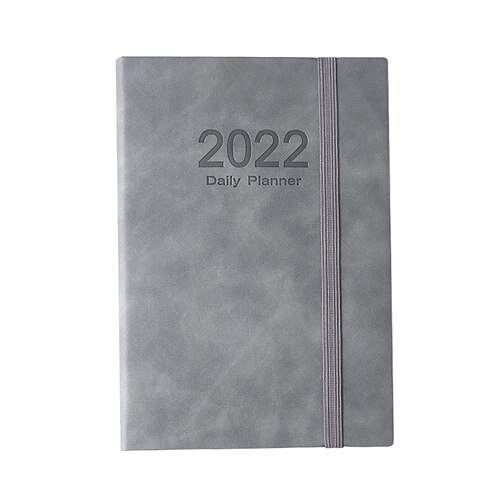 

2022 Daily Weekly Monthly Planner A5 5.8×8.3 Inch Classic PU Hardcover Elastic Closure Agenda Strap Design Planner 400 Pages for School Office Business