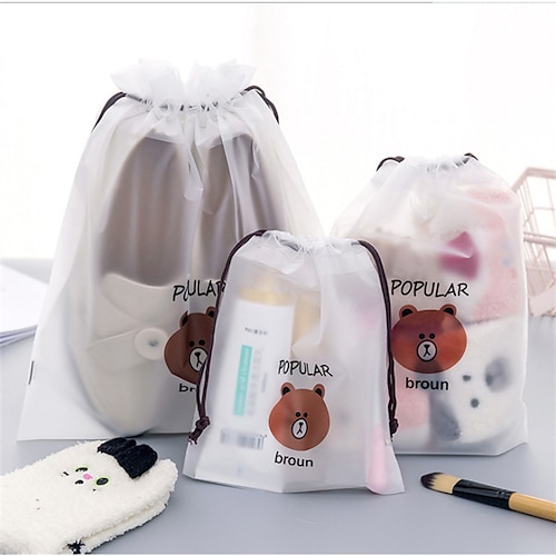 

Cartoon Bear Waterproof Travel Storage Bag Bundle Pocket Suitcase Clothes Storage Bag Organizer Bag Drawstring Bag