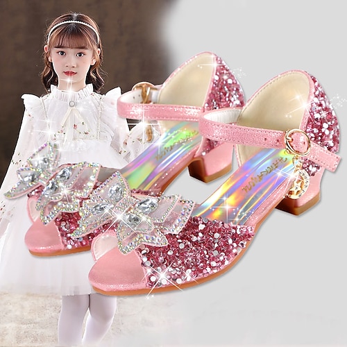 

Girls' Heels Sandals Dress Shoes Flower Girl Shoes Princess Shoes School Shoes Leather PU Portable Breathability Non-slipping Princess Shoes Big Kids(7years ) Little Kids(4-7ys) Gift Daily Walking