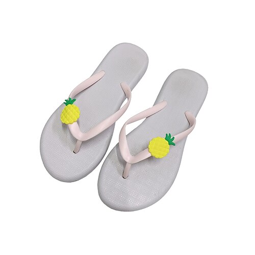 

Women's Slippers Flip-Flops Flat Sandals Flat Heel Round Toe Open Toe Elegant Casual Daily PVC Loafer Spring Summer Solid Colored Almond Green Black