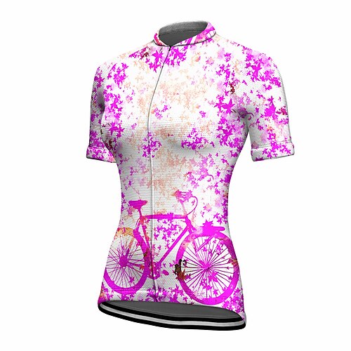 

21Grams Women's Short Sleeve Cycling Jersey Summer Spandex Rose Red Floral Botanical Bike Top Mountain Bike MTB Road Bike Cycling Quick Dry Moisture Wicking Sports Clothing Apparel / Stretchy