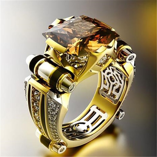 

1pc Promise Ring For Men Women tiny diamond Anniversary Party Evening Promise Copper Geometrical Vertical / Gold bar