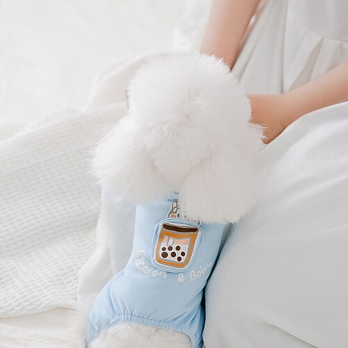 

Dog Cat Jumpsuit Fast Food Fashion Cute Sports Casual / Daily Dog Clothes Puppy Clothes Dog Outfits Soft Blue Costume for Girl and Boy Dog Fabric XS S M L XL 2XL