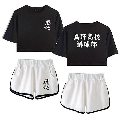 

Inspired by Haikyuu Hinata Syouyou Outfits Crop Top 100% Polyester Anime Harajuku Graphic Shorts For Women's