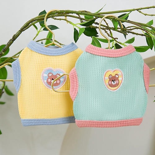 

Dog Cat Vest Solid Colored Fashion Cute Sports Casual / Daily Dog Clothes Puppy Clothes Dog Outfits Soft Green Yellow Costume for Girl and Boy Dog Cloth XS S M L XL XXL