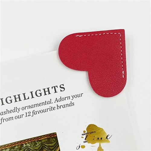 

5 pcs PU Leather Bookmark Geometrical 3D Stereo Pagination Mark PU Retro Bookmark for Student Men Teens 76 inch