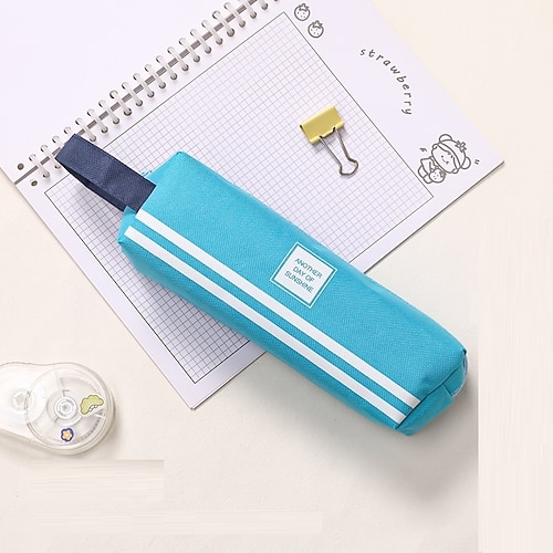 

PencilCasePenPouchMarkerBag Creative Wear-Resistant With Zipper Canvas for School Student Kids