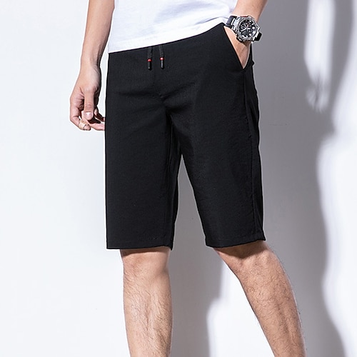 

Men's Stylish Casual / Sporty Chino Shorts Drawstring Pocket Elastic Drawstring Design Short Pants Sports Outdoor Daily Micro-elastic Solid Color Cotton Blend Comfort Breathable Mid Waist Black Army
