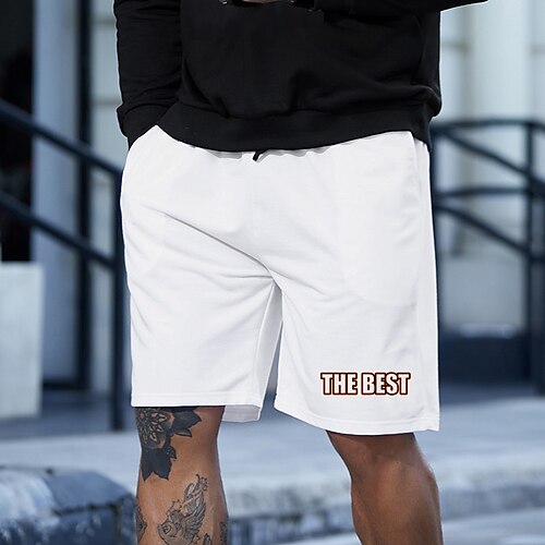 

Men's Stylish Classic Style Active Shorts Elastic Drawstring Design Front Pocket Print Short Pants Sports Outdoor Casual Graphic Prints Letter Cotton Blend Comfort Breathable Mid Waist 1 2 3 4 5 S M