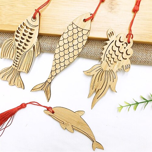 

Wood Bookmark Geometrical Creative Pagination Mark Wood Retro Aesthetic Chinese Style Bookmark for Student Women Gifts 105.7 inch