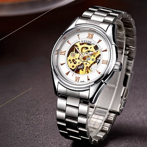 

WEISIKAI Mechanical Watch for Men Analog Automatic self-winding Waterproof Modern Style Waterproof Alloy Stainless Steel Luxurious