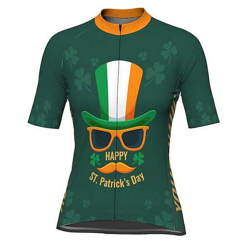 

21Grams Women's Short Sleeve Cycling Jersey Leaf Bike Top Mountain Bike MTB Road Bike Cycling Green Spandex Polyester Breathable Quick Dry Moisture Wicking Sports Clothing Apparel / Athleisure