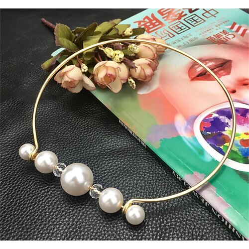 

1pc Necklace For Women's Pearl Anniversary Party Evening Birthday Party Alloy Classic Vertical / Gold bar