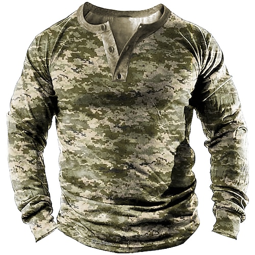 

Men's Unisex Sweatshirt Pullover Graphic Camo / Camouflage Print Casual Daily Sports 3D Print Casual Vintage Hoodies Sweatshirts Green