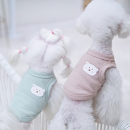 

Dog Cat Shirt / T-Shirt Vest Animal Fashion Cute Sports Casual / Daily Dog Clothes Puppy Clothes Dog Outfits Soft Green Gray Khaki Costume for Girl and Boy Dog Polyester S M L XL 2XL