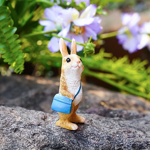 

Rabbit Gardening Ornaments Package Decorative Objects Resin Modern Contemporary for Home Decoration Gifts 1pc