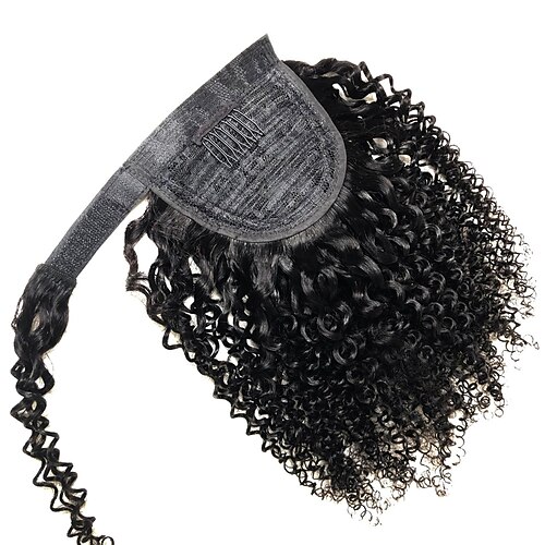 

Hair Extensions Ponytail Extensions Virgin Kinky Curly Human Hair Wrap Around Ponytail Remy Hair Extensions Clip in Hair Extensions with Magic Paste One Piece Hairpiece Hair For Women Natural Color