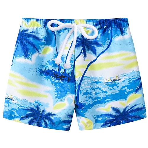 

Kids Boys Shorts Tree Active Patchwork Casual Cotton 2-8 Years Spring Green Blue Orange