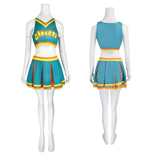 

Women's Cosplay Dancing Cheerleader Costume Sporty Modern Style Colorful Polyester Green / Blue Top Skirt
