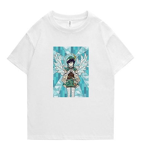 

Inspired by Genshin Impact Venti T-shirt Cartoon 100% Polyester Anime Harajuku Graphic Kawaii T-shirt For Men's / Women's / Couple's