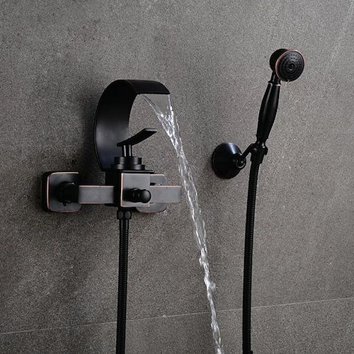 

Bathtub Faucet - Modern Contemporary Electroplated Wall Installation Ceramic Valve Bath Shower Mixer Taps