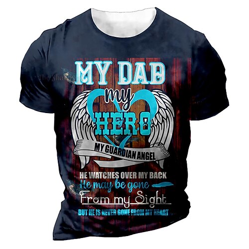 

Men's Unisex T shirt 3D Print Graphic Letter Crew Neck Street Daily Print Short Sleeve Tops Casual Designer Big and Tall Papa T Shirts Black / Summer