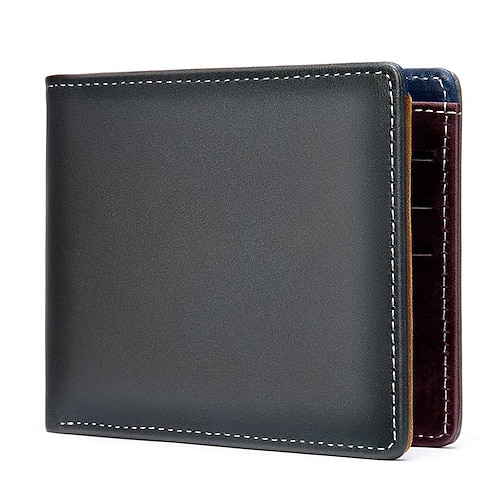 

Men's Retro Coin Purse Wallet Nappa Leather Cowhide Zipper Daily Rainbow