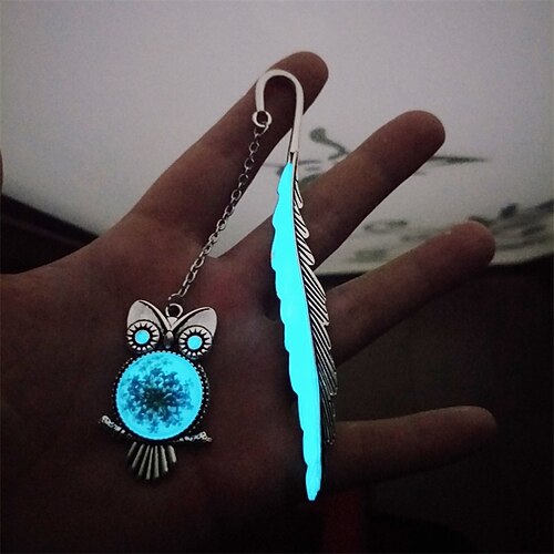 

Metal Bookmark Feather Owl Creative Delicate Page Markers Metal Retro Aesthetic Pendant Bookmark for Student Women Gifts 11.52.5 inch
