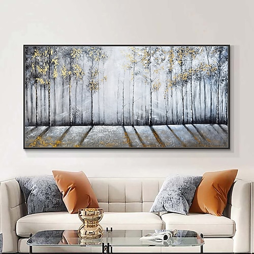 

Oil Painting Hand Painted Horizontal Landscape Floral / Botanical Modern Rolled Canvas (No Frame)