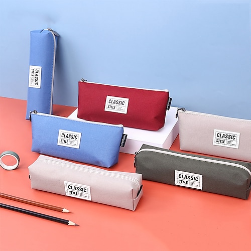

PencilCasePenPouchMarkerBag Slim Lightweight With Zipper Nylon for School Office Student
