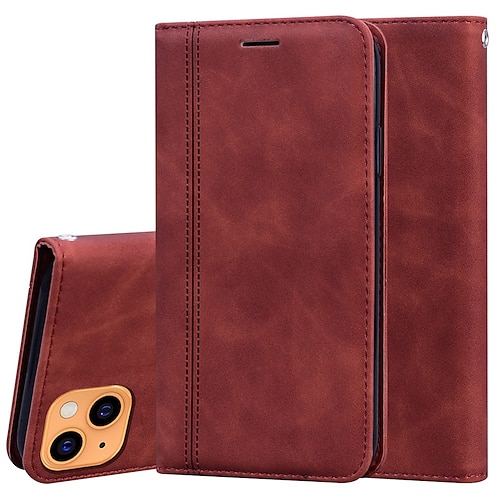 

Phone Case For Apple Full Body Case iPhone 13 Pro Max 12 Mini 11 X XR XS Max 8 7 Shockproof with Wrist Strap Card Holder Slots Solid Colored PU Leather