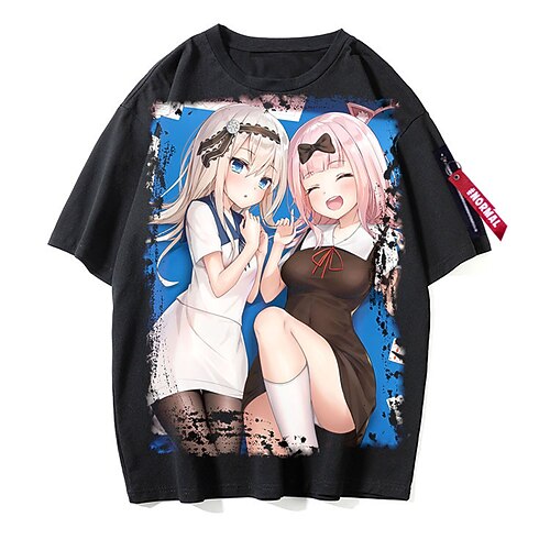 

Inspired by Kaguya Sama: Love Is War Fujiwara Chika Shinomiya Kaguya Cosplay Costume T-shirt Polyester / Cotton Blend Pattern Harajuku Graphic Kawaii T-shirt For Men's / Women's / Couple's