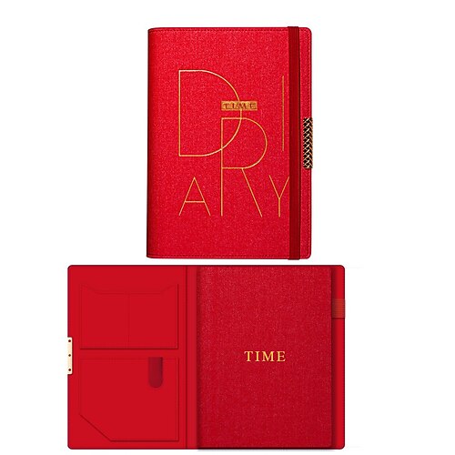 

2022 Daily Weekly Monthly Planner A5 5.8×8.3 Inch Classic PU Hardcover Elastic Closure Agenda Strap Design Planner 200 Pages for School Office Business