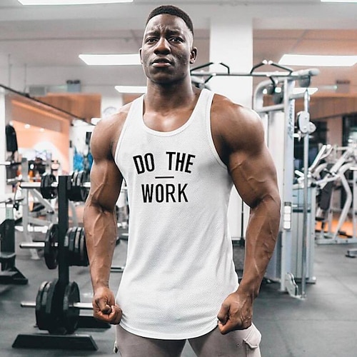 

Men's Running Tank Top Sleeveless Tee Tshirt Athletic Athleisure Breathable Quick Dry Soft Running Active Training Walking Sportswear Activewear Black Khaki Red