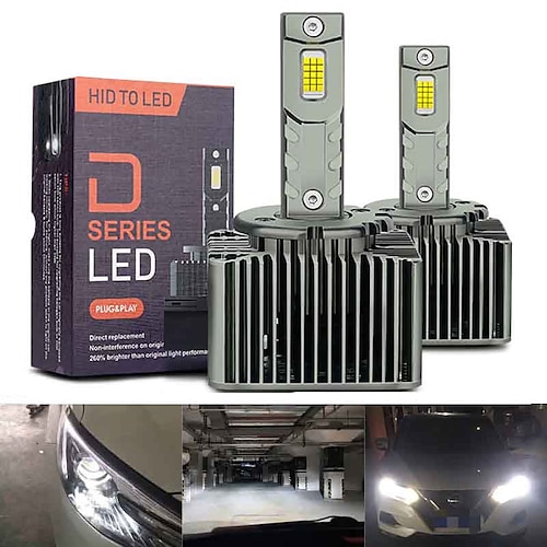 

2pcs Car LED Headlamps Light D3S LED Headlights HID D1S D2S D4S D5S D8S D1R D2R D3R Turbo LED Two-sided LED Chip White 70W Plug&Play