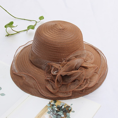 

Women's Hat Sun Hat Pink Khaki Beige Party Outdoor Dailywear Floral Floral Portable Windproof Comfort