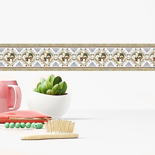 

Vintage Pattern Luminous Waist Line Tile Stickers Bathroom Kitchen Warning Wall Stickers