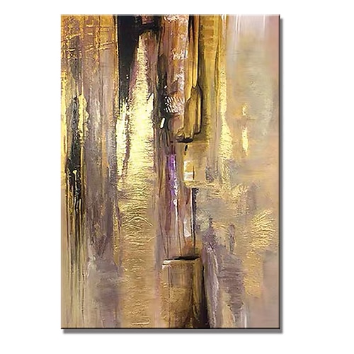 

Oil Painting Hand Painted Vertical Abstract Contemporary Modern Rolled Canvas (No Frame)