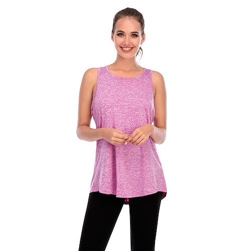 

Per donna Top yoga Estate Tinta unica Verde Nero Elastene Yoga Fitness Allenamento in palestra Maglietta Canotte Sport Abbigliamento sportivo Traspirante Asciugatura rapida Comodo Media elasticità